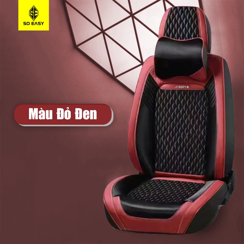 Bọc ghế ô tô So Easy 4-5 chỗ C122-BDGD kèm gối tựa đầu ô tô thoáng khí chắc chắn không dễ rách