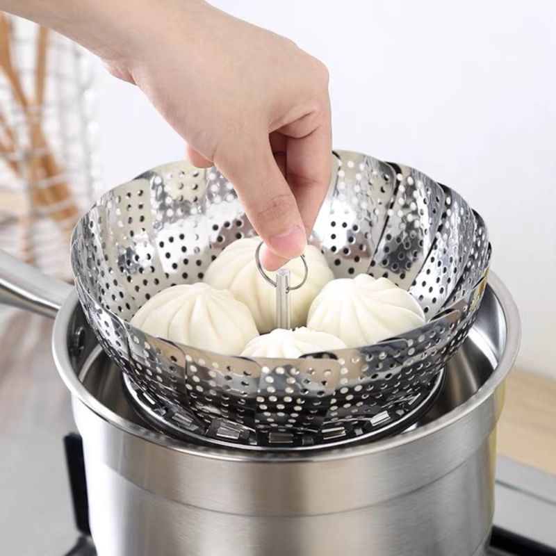 Vỉ hấp bánh bao hấp đồ ăn inox thông minh gon nhẹ dễ sử dụng