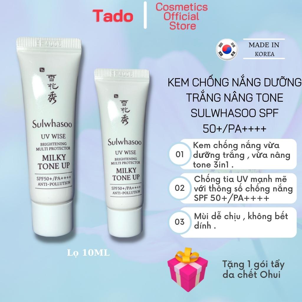Kem chống nắng DƯỠNG TRẮNG cao cấp Sulwhasoo Uv White Milky Tone Up - Lọ 10ml , nâng tông trắng hồng , cải thiện sắc da