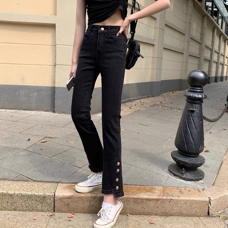 Quần Jean loe 4 khuy bấm tôn dáng ~ 𝗫𝘂𝗸𝗮.𝘄𝗲𝗮𝗿