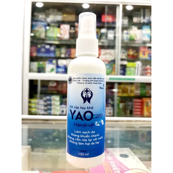Xịt rửa tay khô Yaocare 100ml ⚡ Tặng quà ⚡ Hỗ trợ sát khuẩn nhanh, Phòng bệnh hô hấp