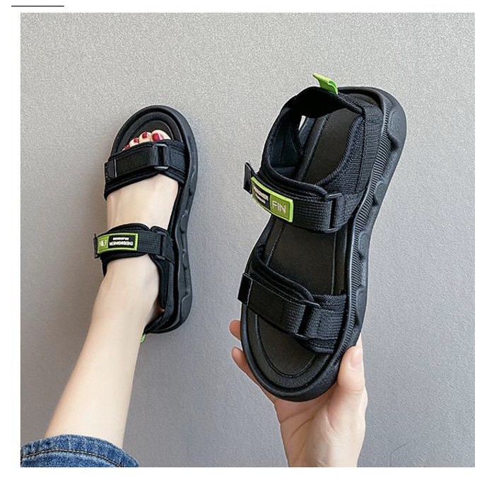 Sandal nữ quai dán FIN size 33->40 - Dép quai hậu học sinh Fin Fashion 2 màu Mới