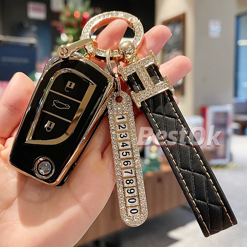 Ốp Chìa Khóa Điều Khiển Từ Xa Bằng TPU Mềm Dành Cho Xe Toyota yaris Hilux vellfire 2010 chr estima Innova, Fortuner, Hilux, Altis