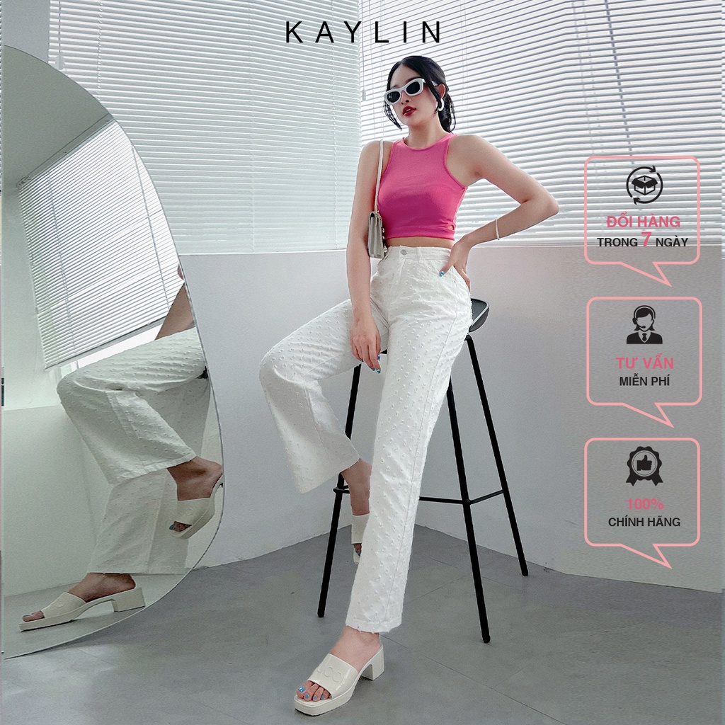 Quần jean suông xù nổi N1767 - KAYLIN
