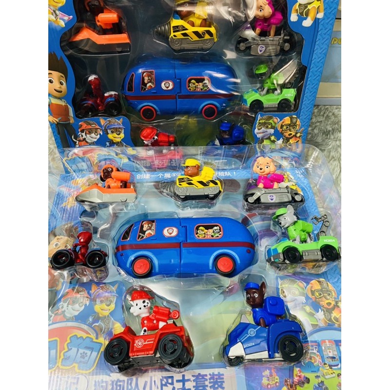 Đồ chơi xe buýt chó cứu hộ, 6 xe chó và rider