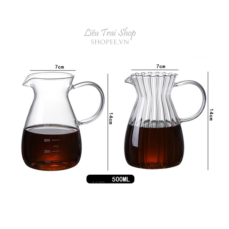 Bình cà phê bình chia phục vụ cafe bình chứa cà phê coffee server 500ml