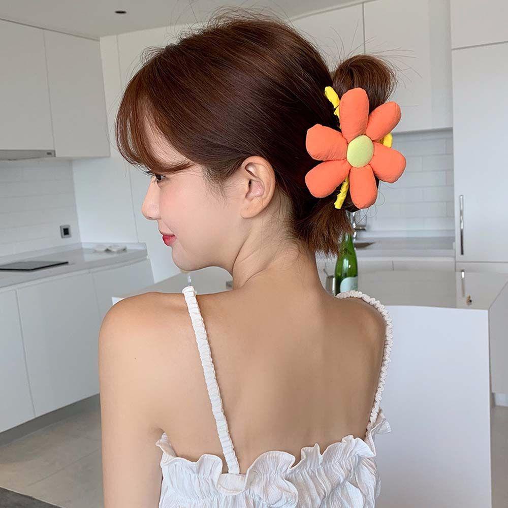 MXGOODS Kẹp Tóc Hình Hoa / Mặt Cười Bằng Vải Lông Nhung Thời Trang Cho Nữ