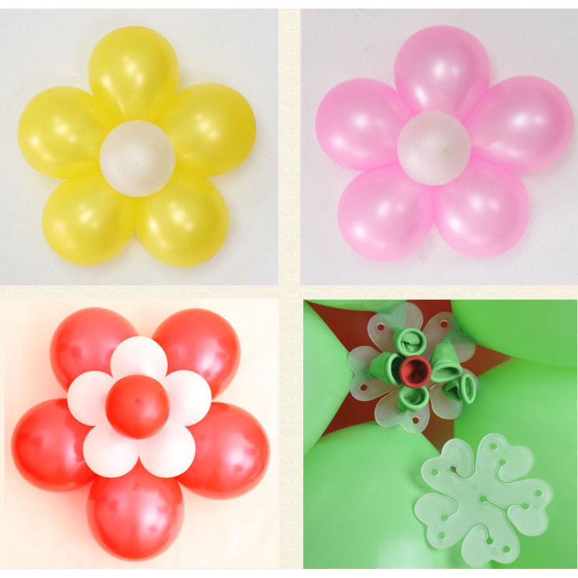 Set 50 kẹp buộc bong bóng latex hình bông hoa trang trí tiệc cưới/sinh nhật
