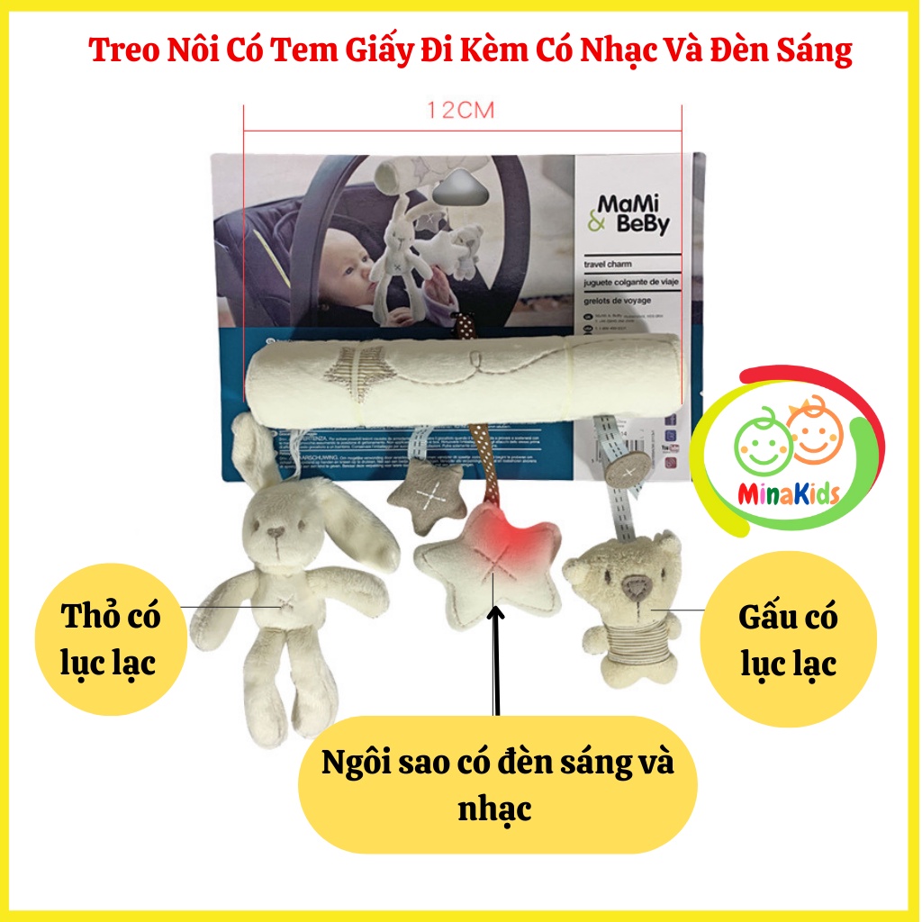 Thú Bông Treo Nôi Có Nhạc Kích Thích Thị Giác Cho Bé Mama&Papa TN40