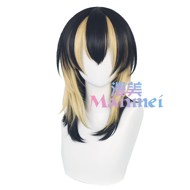 Manmei Anime Tokyo Revengers Haitani Ran Haitani Rindo Cosplay Wig Black Golden Synthetic Hair Heat Resistant Wigs