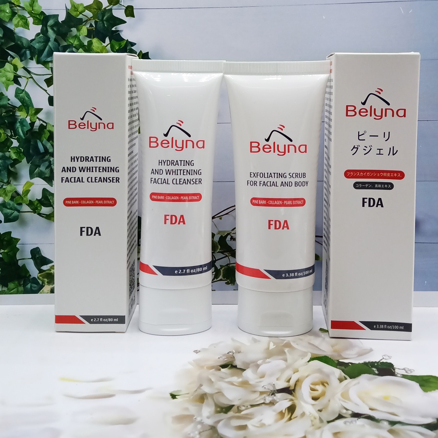 Combo Tẩy Tế Bào Chết 100ml & Sữa Rửa Mặt Belyna 80ml Belyna