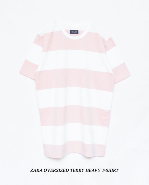Áo thun ngắn tay chính hãng ZARA OVERSIZED TERRY HEAVY