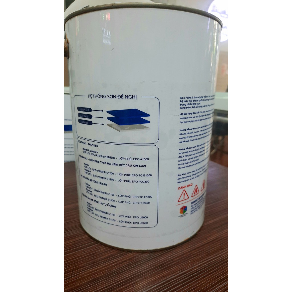 SƠN CÔNG NGHIỆP - SƠN EPOXY PHỦ NGOÀI TRỜI EPO TC PU2300 - COLOR RAL 1003 (VÀNG)