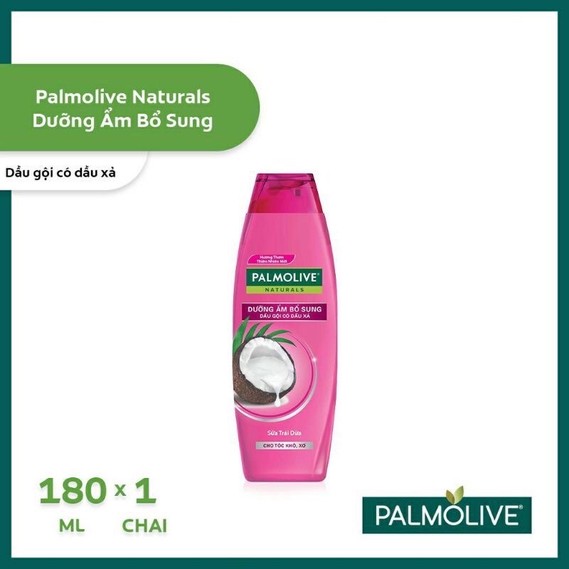 Bộ 3 Dầu gội có dầu xả Palmolive Dưỡng Ẩm bổ sung từ sữa dừa 180ml♥️