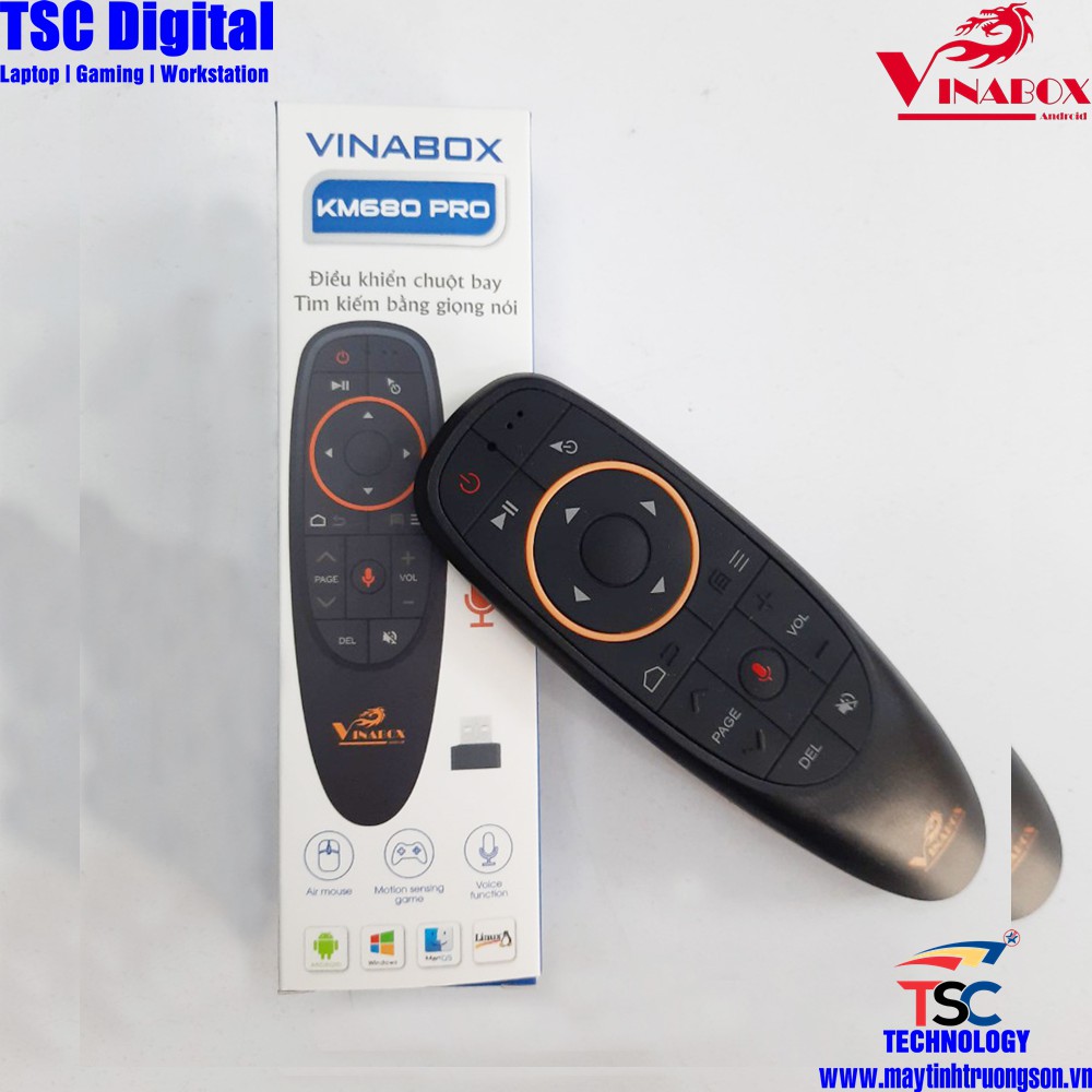 Điều Khiển Giọng Nói Android Box VINABOX KM680 Pro - Remote Voice | Chính Hãng Vinabox