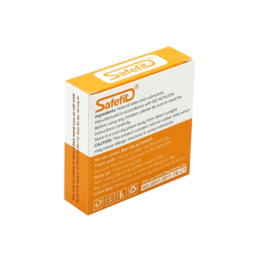 [ 49mm - Mỏng ] Hộp 3 Bao Cao Su Safefit Smooth Size nhỏ ôm sát - Mỏng - Không hôi cao su