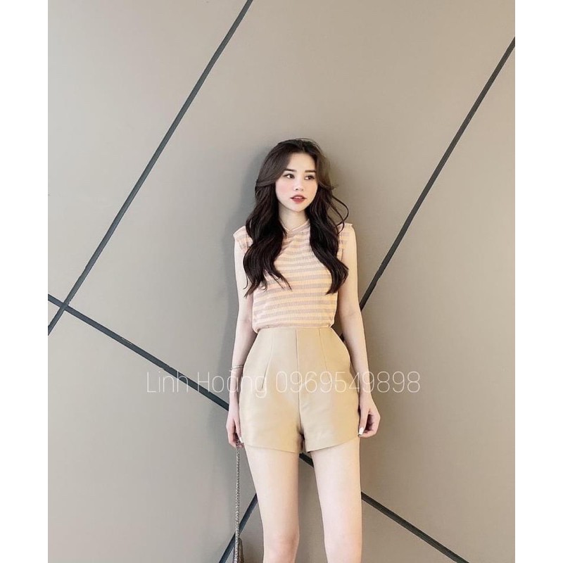 set áo thun kẻ sát nách kèm quần short tacta