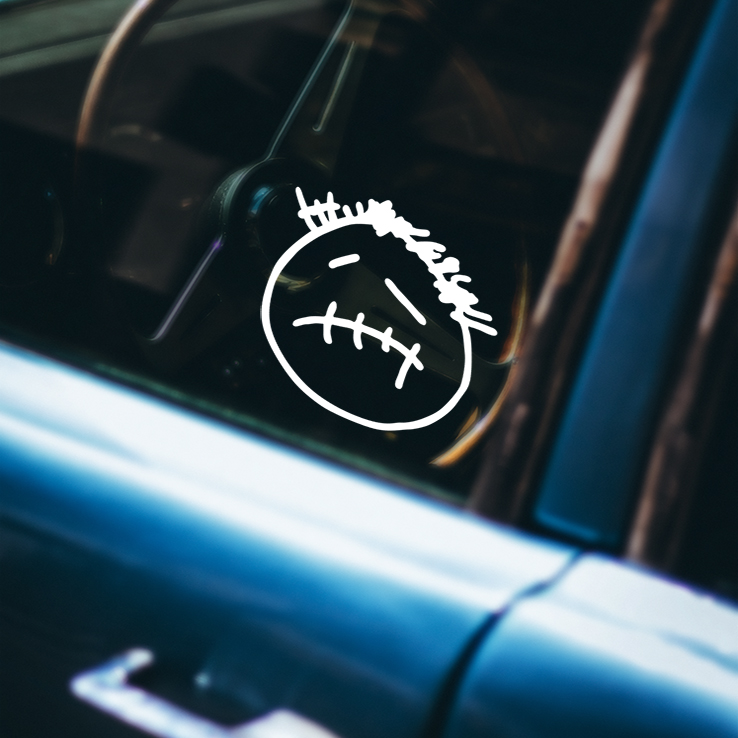 Miếng Dán Phản Quang D1-d21 Grimace Travis Scott Trang Trí Cửa Sổ Xe Hơi