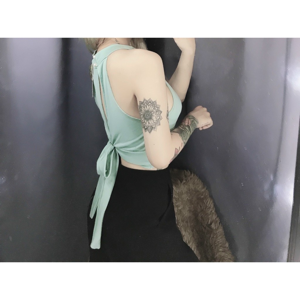 áo yếm croptop kiểu cột hở lưng sau