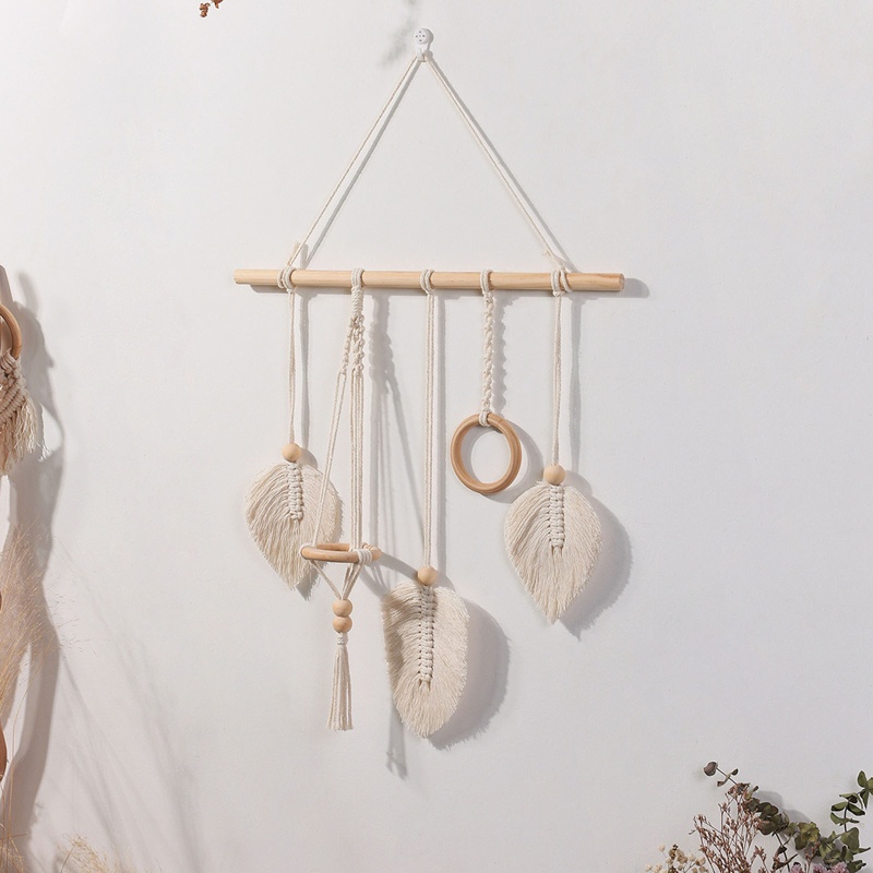 Thảm Dệt Treo Tường Kèm Giá Đỡ Cây Cảnh Trang Trí Phong Cách Boho