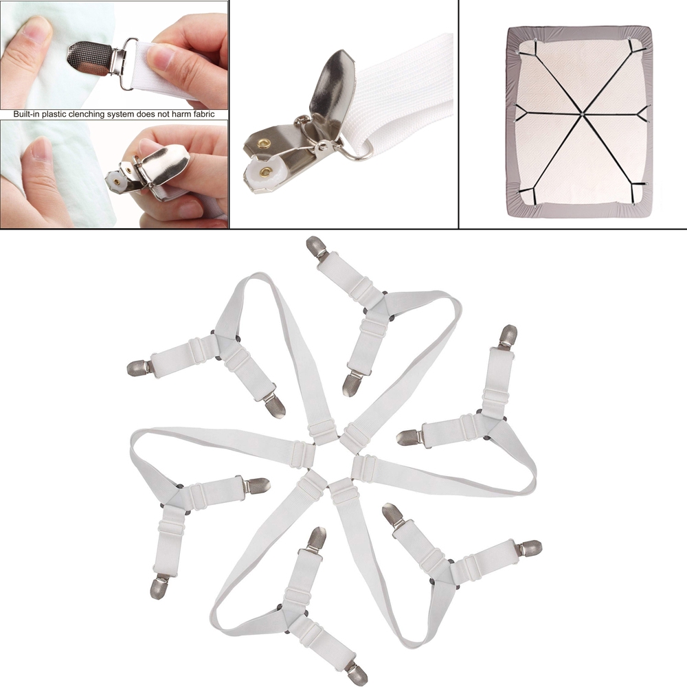 Dây đai kẹp cố định ga giường 6 nhánh chun chống trượt tiện dụng chất lượng cao