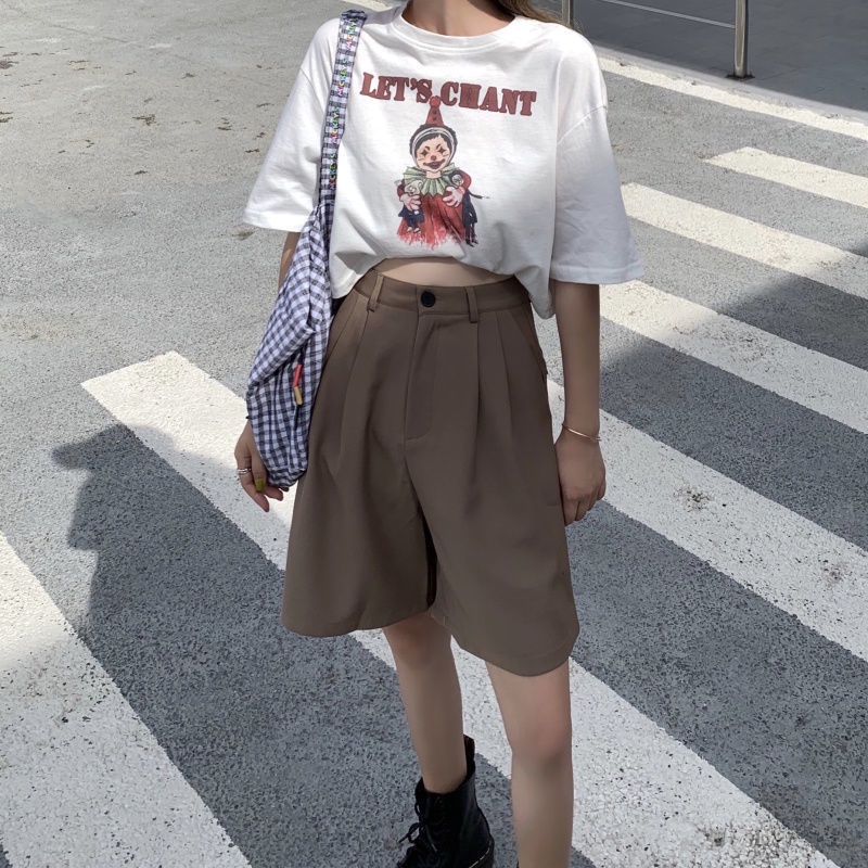 Quần Short Nữ Lưng Cao Ống Rộng Thời Trang Style Hàn Quốc Smide Clothing