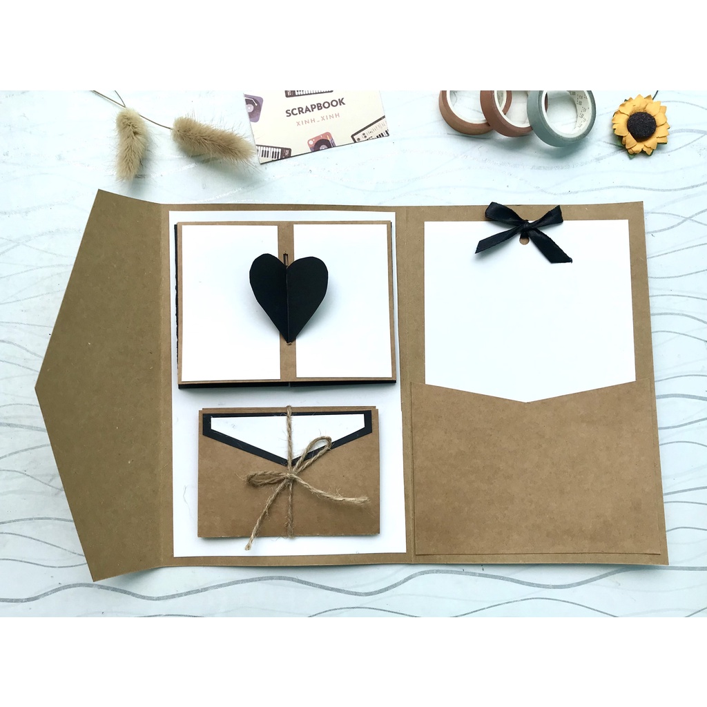 S02 Scrapbook mini đã làm sẵn hiệu ứng, sổ dán ảnh lưu giữ kỉ niệm ngày cười. quà tặng sinh nhật