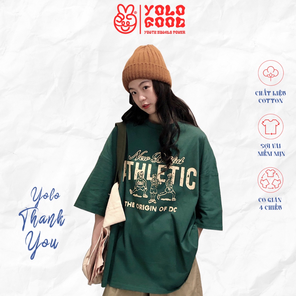 Áo thun tay lỡ   ATHLETIC  phông Unisex nam nữ tee oversize form rộng pull Ulzzang Streetwear Hàn Quốc vải mềm