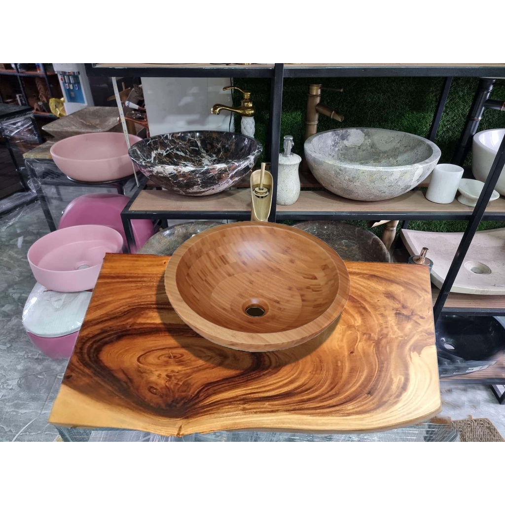 Bàn Lavabo Gỗ Me Tây Nguyên Tấm