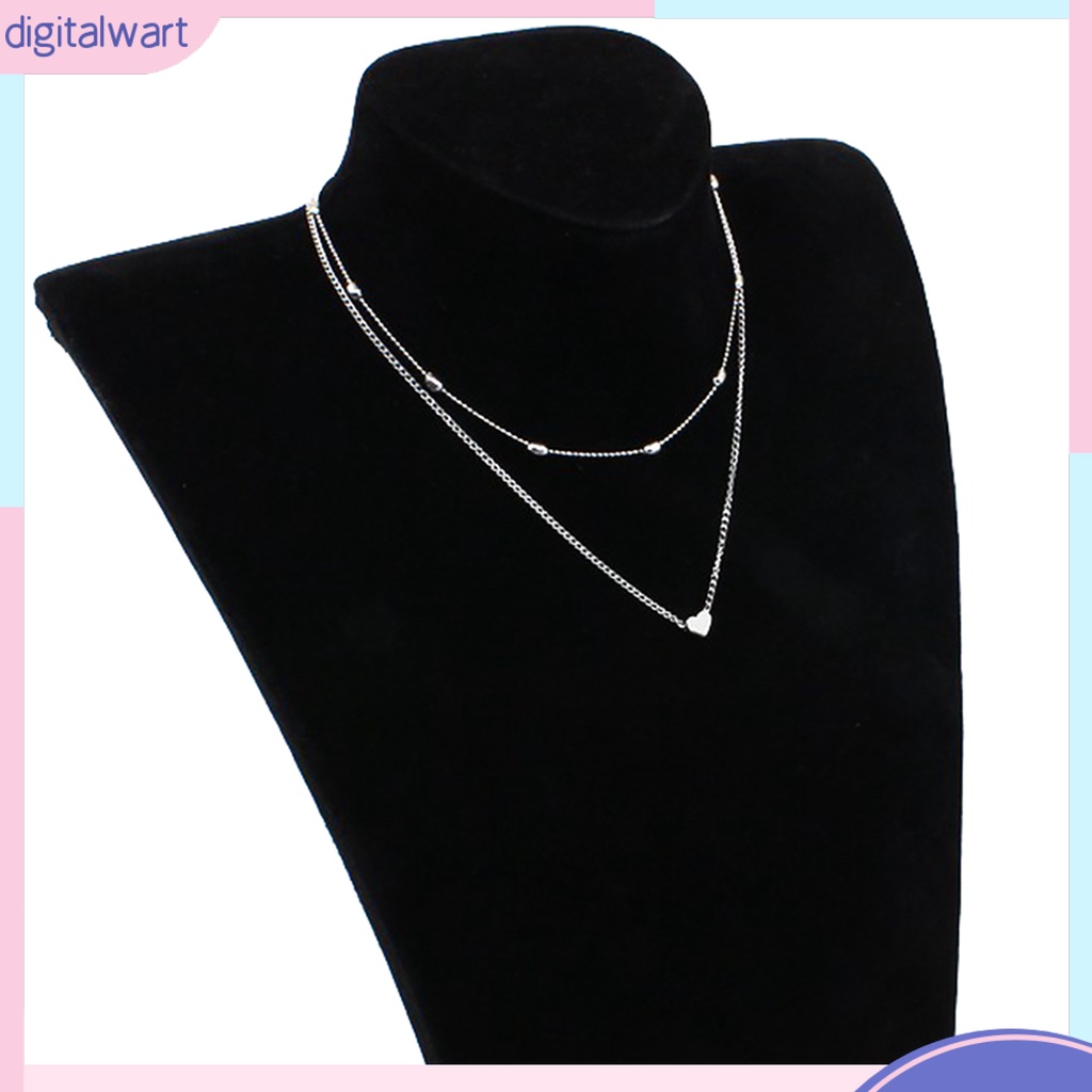 Dây chuyền 2 dây họa tiết trái tim xinh xắn cho nữ