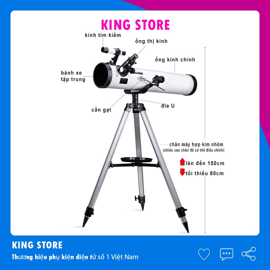 Kính viễn vọng thiên văn Phoenix 70076 ngắm sao độ nét cao, Kính khúc xạ dùng để ngắm trăng sao khi đi du lịch dã ngoại