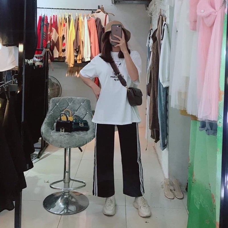 quần cotton đen kẻ thể thao 4 mùa