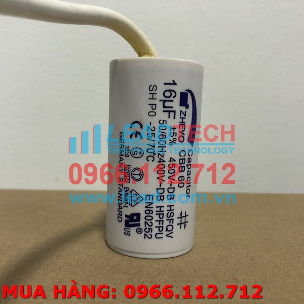 Tụ điện ZHEYO CBB60 16uF 450VAC Dây cắm