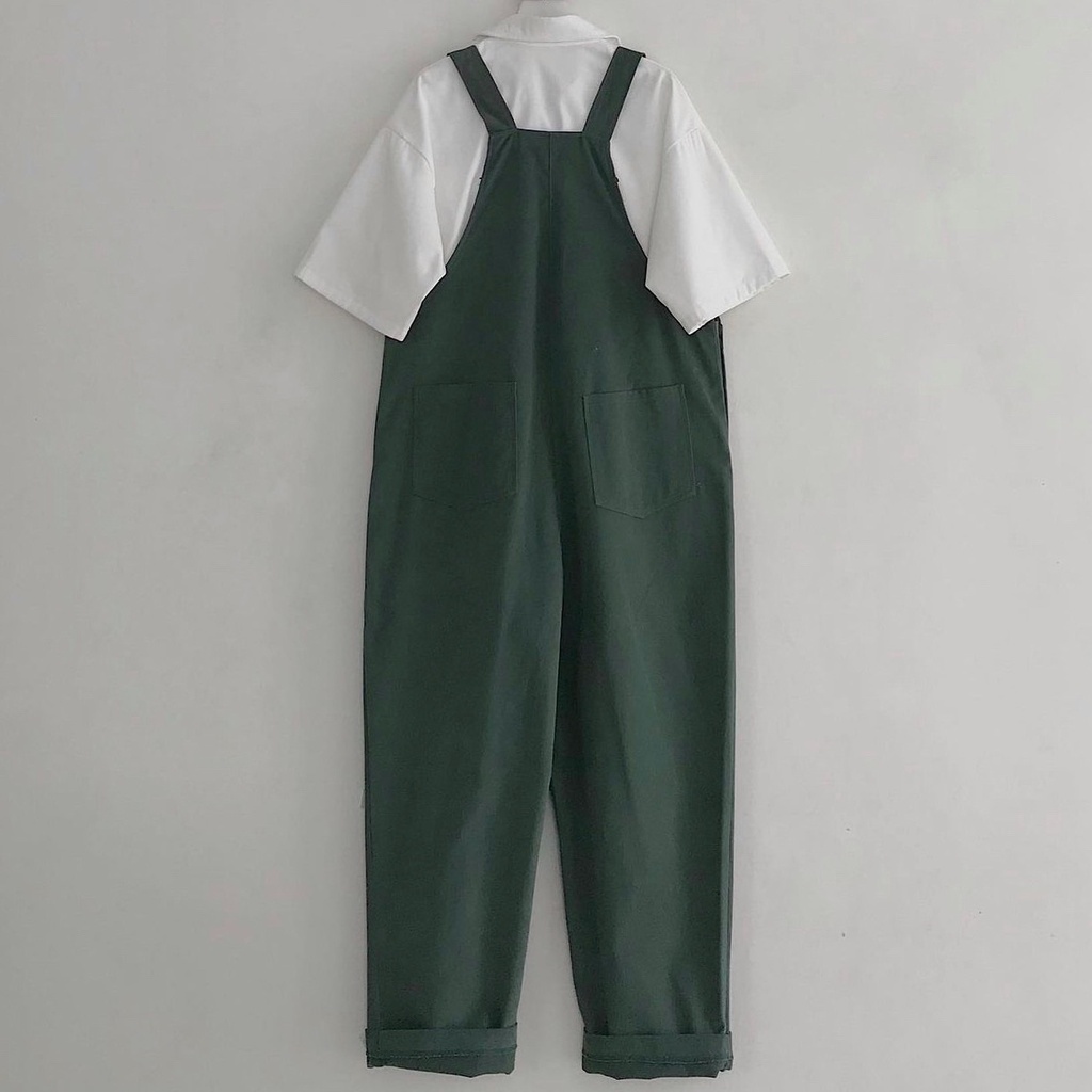 Quần Yếm Kaki MAKE màu XANH LÁ/ĐEN form Nam nữ unisex