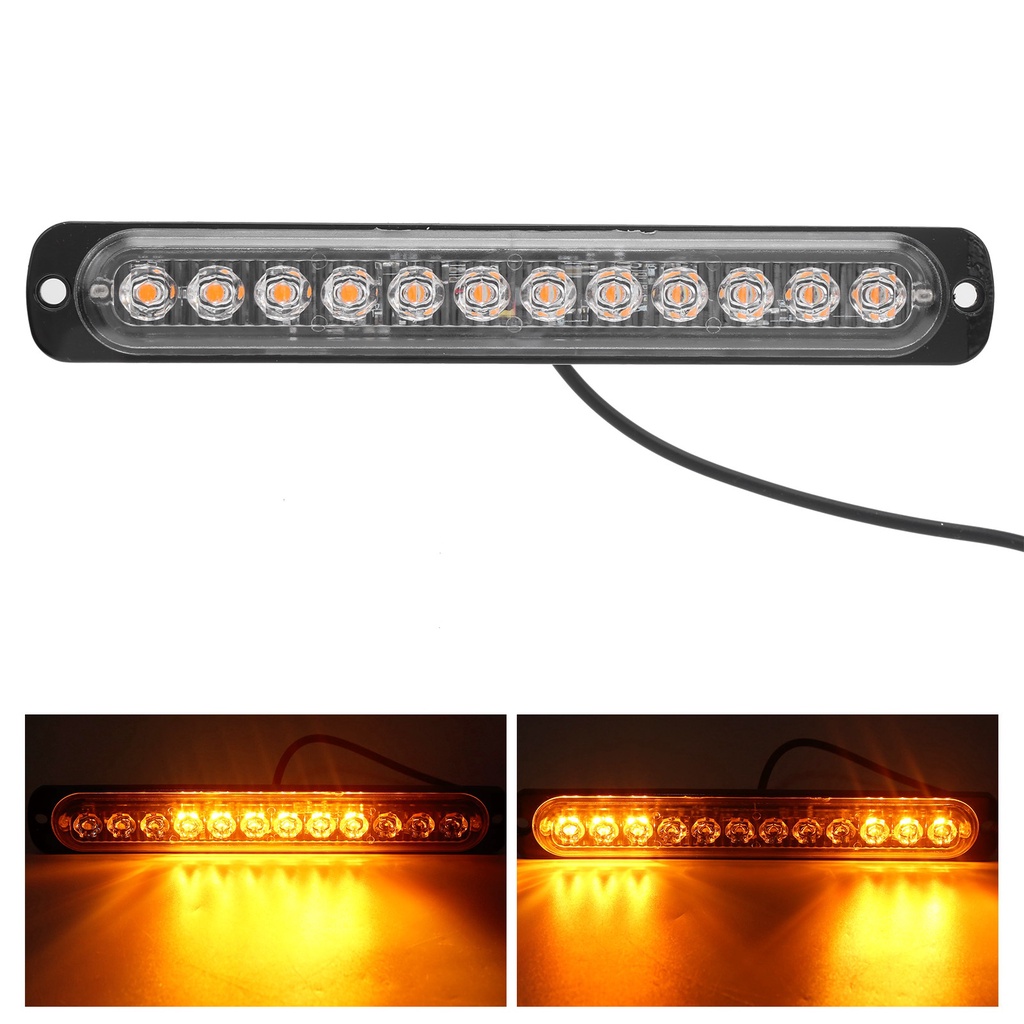 Đèn Nhấp Nháy Cảnh Báo Khẩn Cấp 6500k 12v 12 Bóng Led Màu Vàng Cho Xe Hơi / Tải