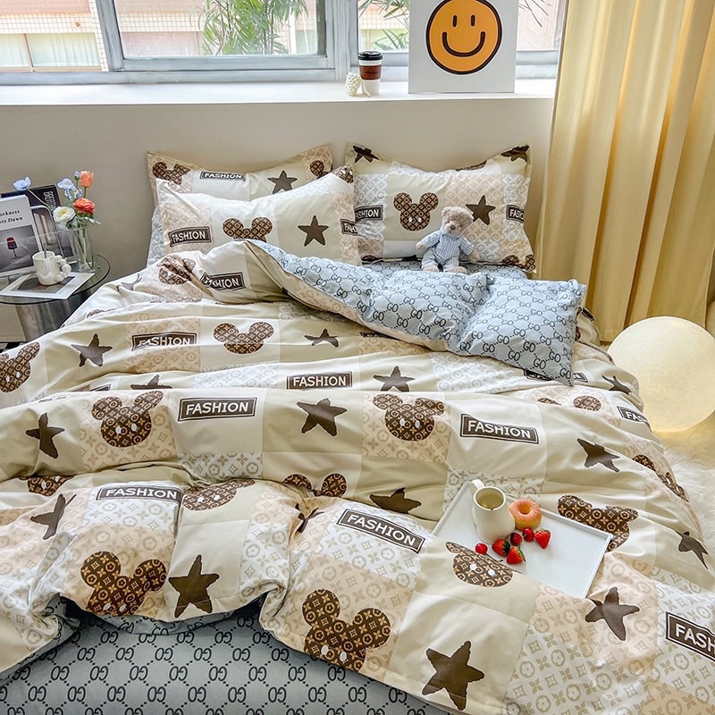 Bộ Chăn Ga Gối Cotton 3D Poly 5 Món Cao Cấp Mát Mịn Đủ Kích Thước Tặng Kèm Vỏ Gối Ôm
