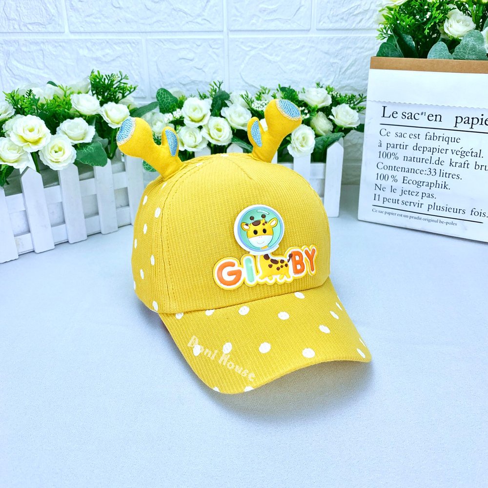 [Bé 2-4 tuổi] Nón Kết Mũ Lưỡi Trai Cho Bé Gái Từ 2 3 4 Tuổi Màu Vàng Hồng Xanh Dương Nâu Vòng Đầu 50cm NK277 - Doni Hous