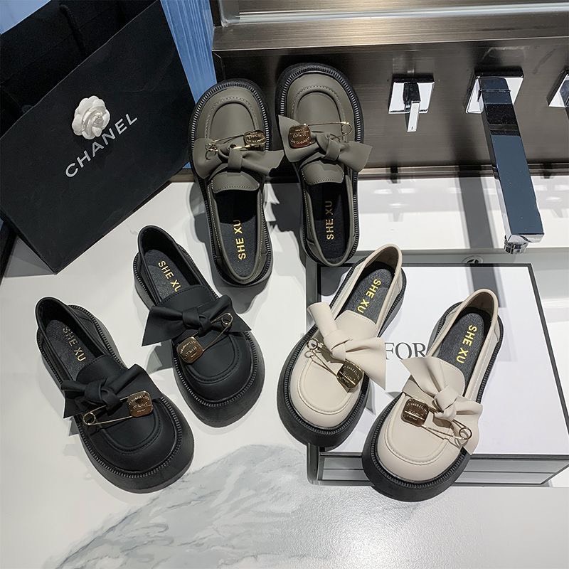 Giày Oxford 2023 Có Nơ Đế Xốp Bánh Mì Phong Cách Anh