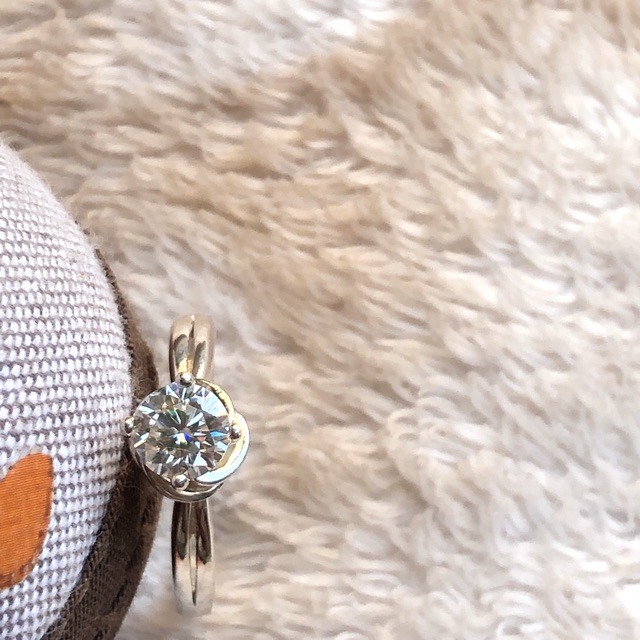 Nhẫn bạc chủ Moissanite 5,0-5,5ly nước D +KIỂM ĐỊNH quốc tế; Chất liệu bạc 925 mạ bạch kim