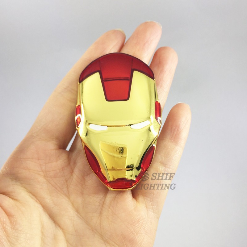 Decal Dán Xe Hơi Hình Iron Man 3d Bằng Kim Loại