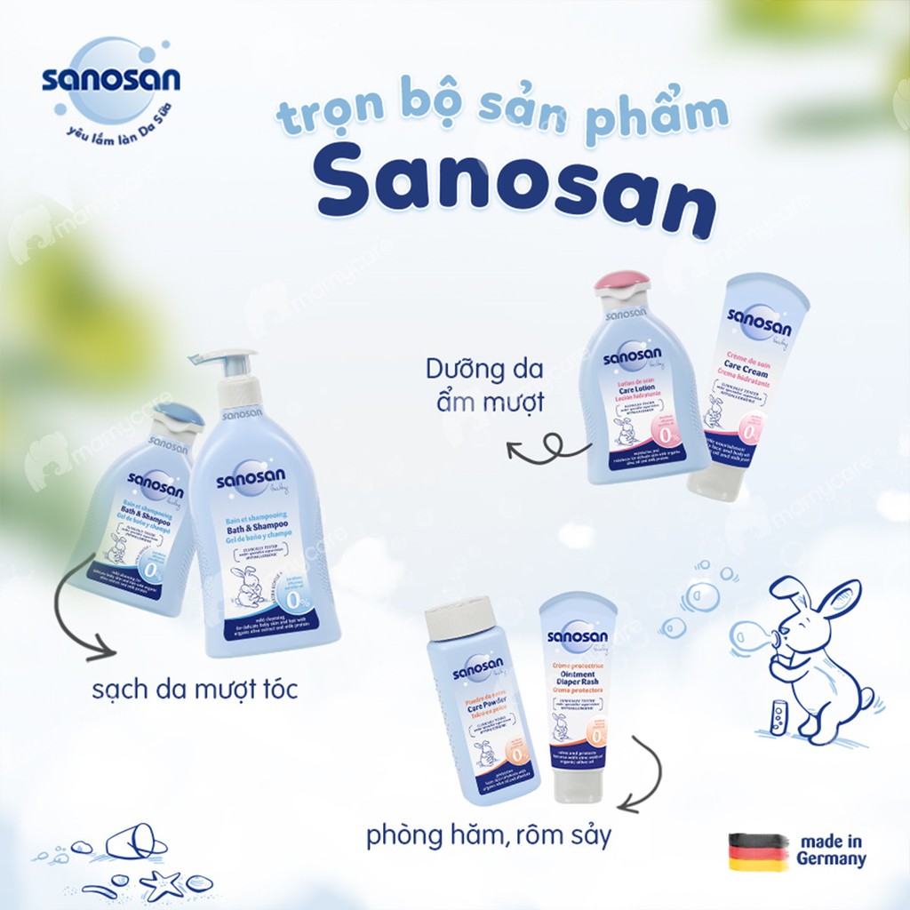 Sữa tắm gội dịu nhẹ Sanosan chiết xuất olive hữu cơ cho bé 50ml - MAMYCARE