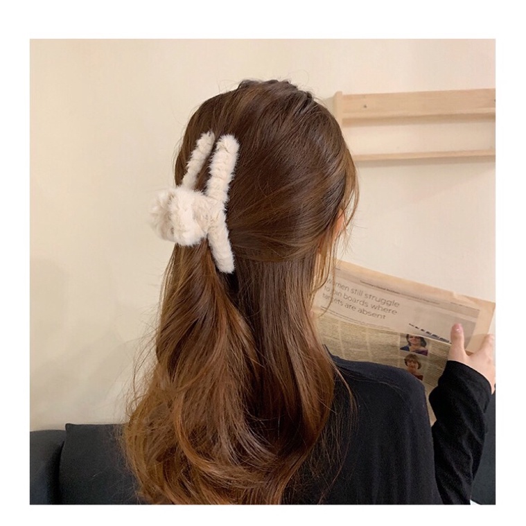 [Hot Trend Thu-Đông 2021] Kẹp Tóc Càng Cua Thu Đông 2021 Fleece Hairpin