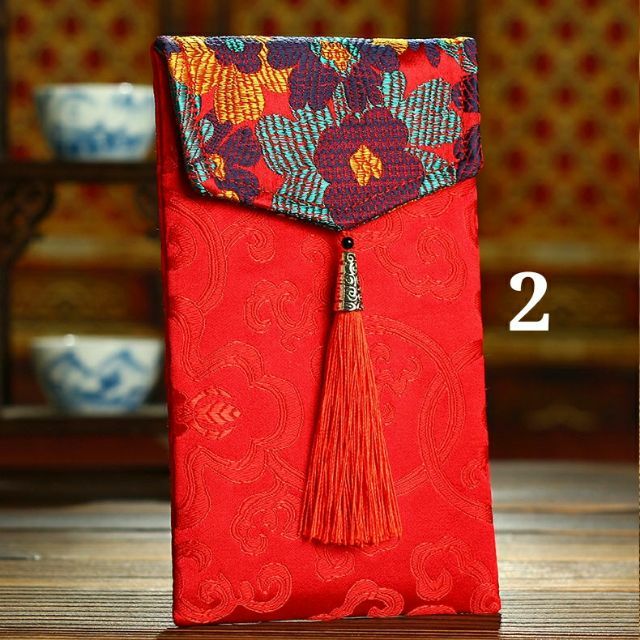Bao lì xì cưới vải gấm cao cấp thêu hoa văn nổi, bao lì xì ăn hỏi, sính lễ, bê tráp