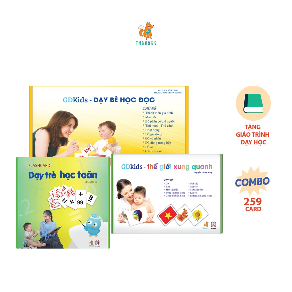 Flashcard - Combo Bộ Thẻ Cơ Bản Theo Phương Pháp Glenn Doman (Hôp 259 thẻ)