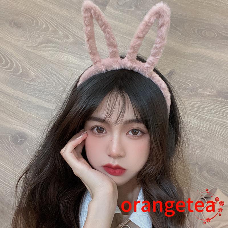Cài tóc tai thỏ nhung lông mềm dùng hóa trang Halloween