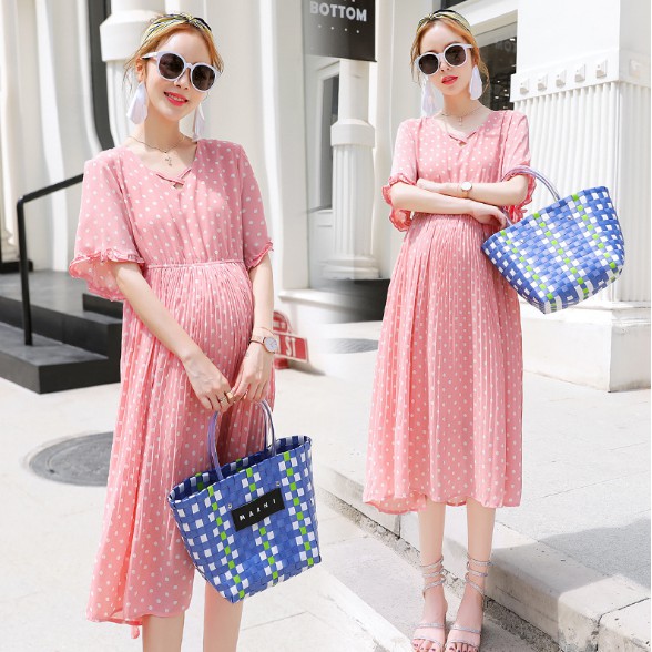 Đầm Bầu Công Sở Chấm Bi