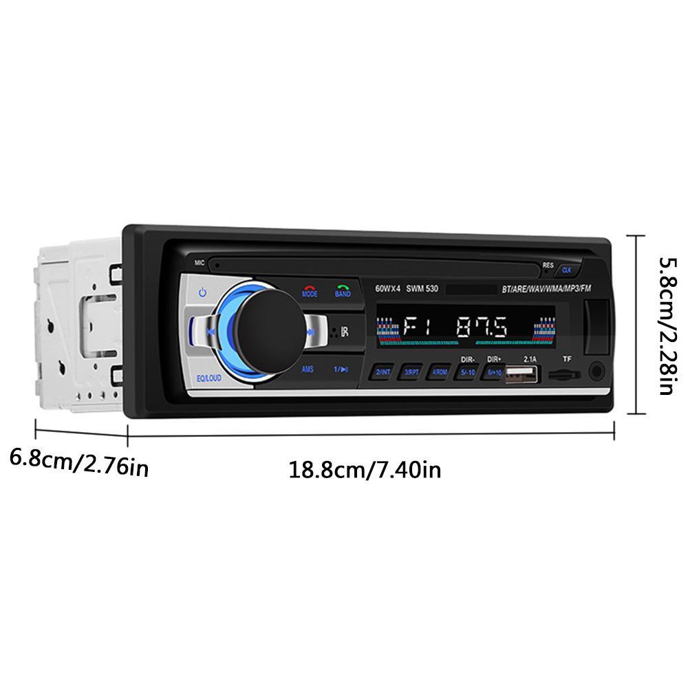 Bộ thiết bị phát thanh/Autoradio Bluetooth hỗ trợ FM AUX đầu đọc SD USB cho xe hơi-168-OXUI7