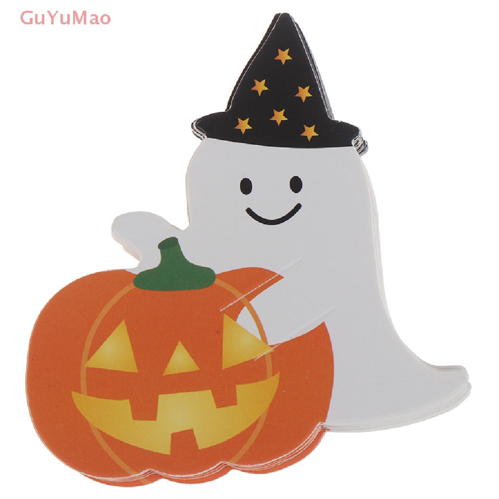 Bộ 50 Thẻ Giấy Hình Ma Bí Ngô Kẹo Kẹo Mút Halloween