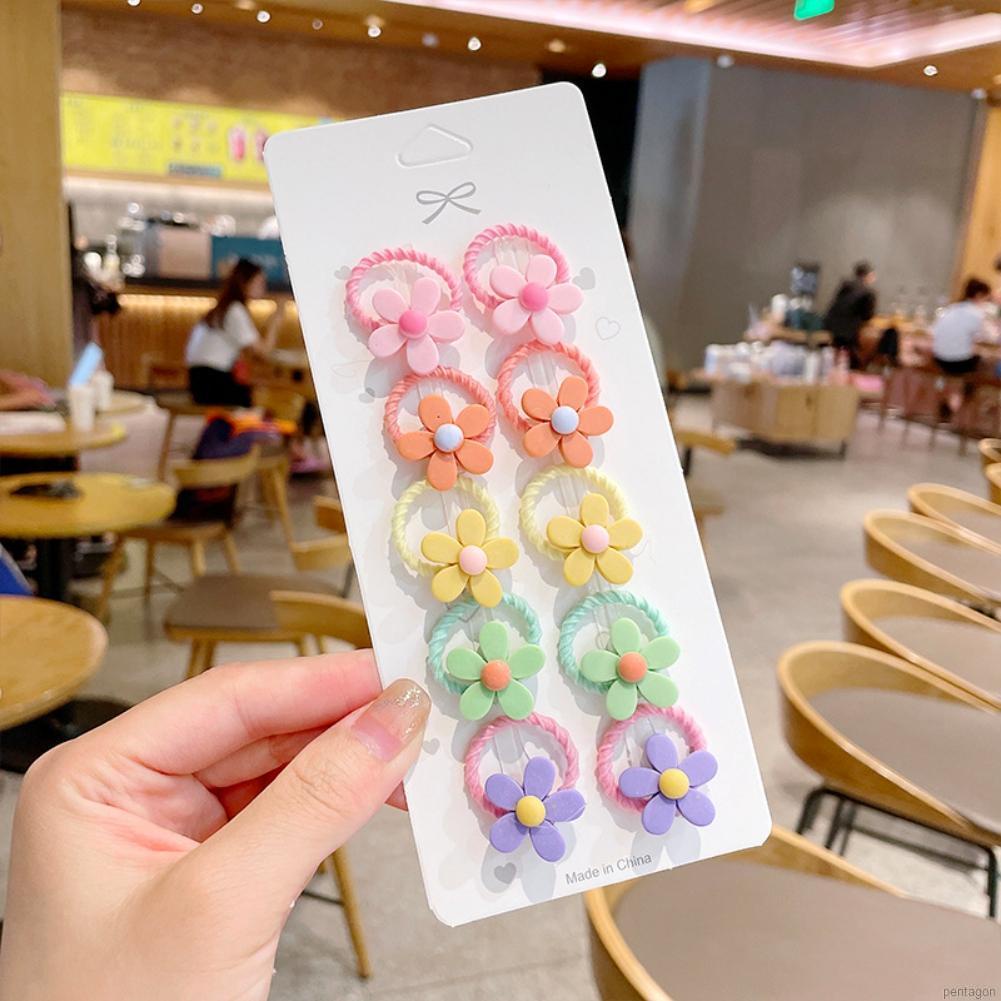 Set 10 dây cột tóc hình trái cây/ hoa/ động vật dễ thương cho bé gái