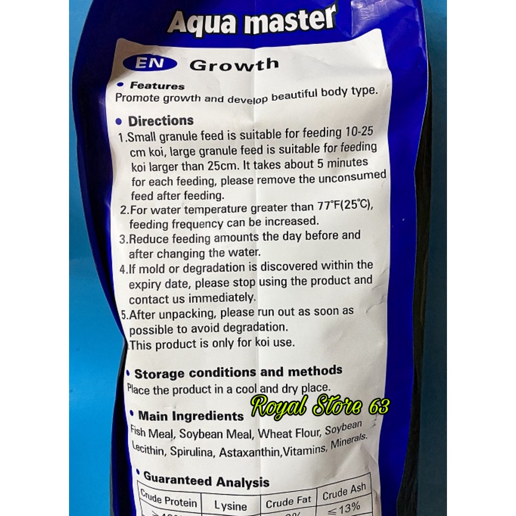 Aquamaster Hi (Xanh Dương) thức ăn cho cá Koi Túi Nguyên 5kg